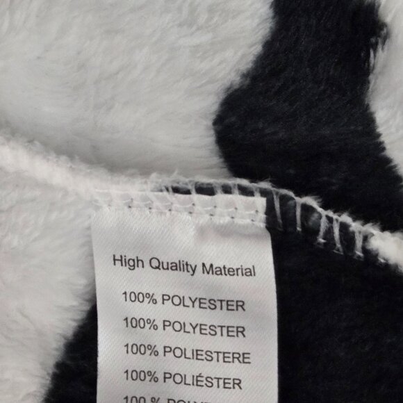 NWT | Cow Print Hooded Plush Fleece Robe Costume Belted | Kids 12-13 - Picture 5 of 7